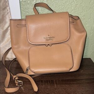 Kate Spade Camel Leather Backpack